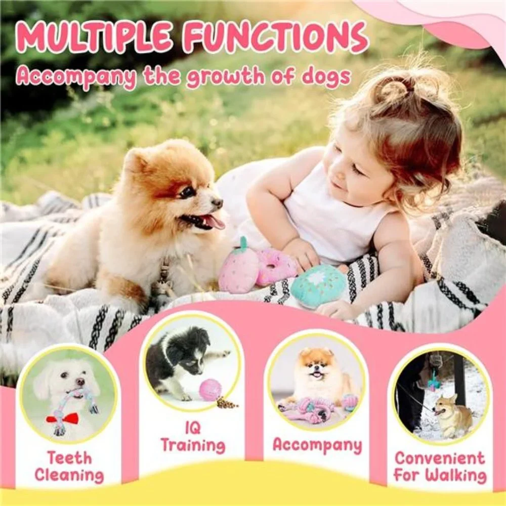 Pink Puppy Toys for Boredom - 23 Pack Puppy Chew Toys for Teething, - Picture 6 of 8